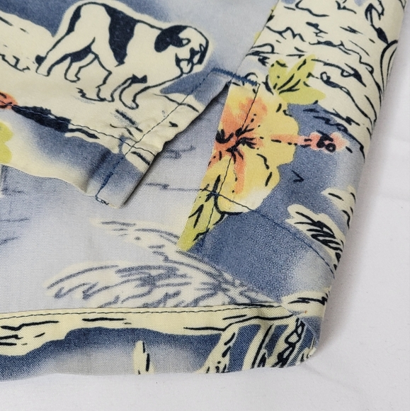 Big Dogs Hawaiian Tropical Resort Beach Floral Short Sleeve Shirt 90's Mens Lg - Picture 3 of 13